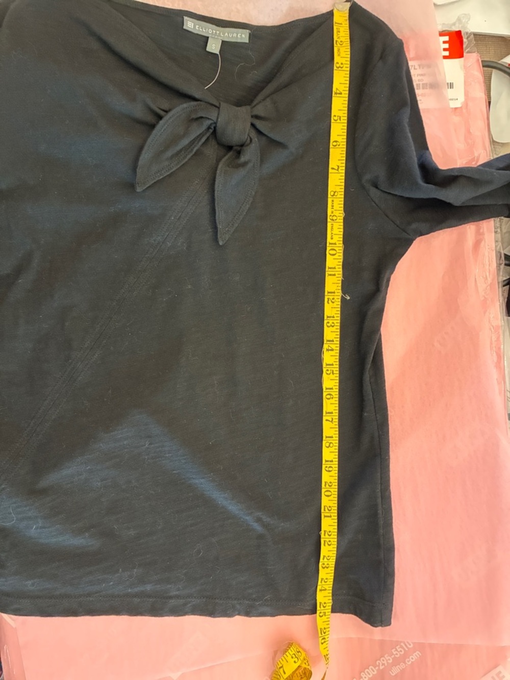 Elliott Lauren 3/4 Sleeve Bow Front Tee - Picture 2 of 3